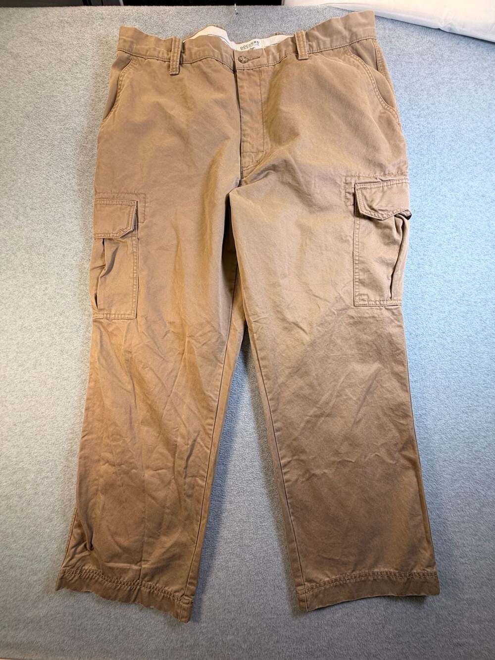 Dockers Premium Cargo Pants W38 L29 Brown Loose Fit Cotton